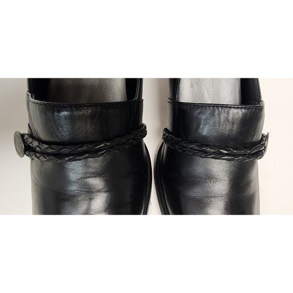 Artiva Angela Women's Silver Button Leather Block Heels Loafers Pump Shoes 8.5M - Picture 8 of 11